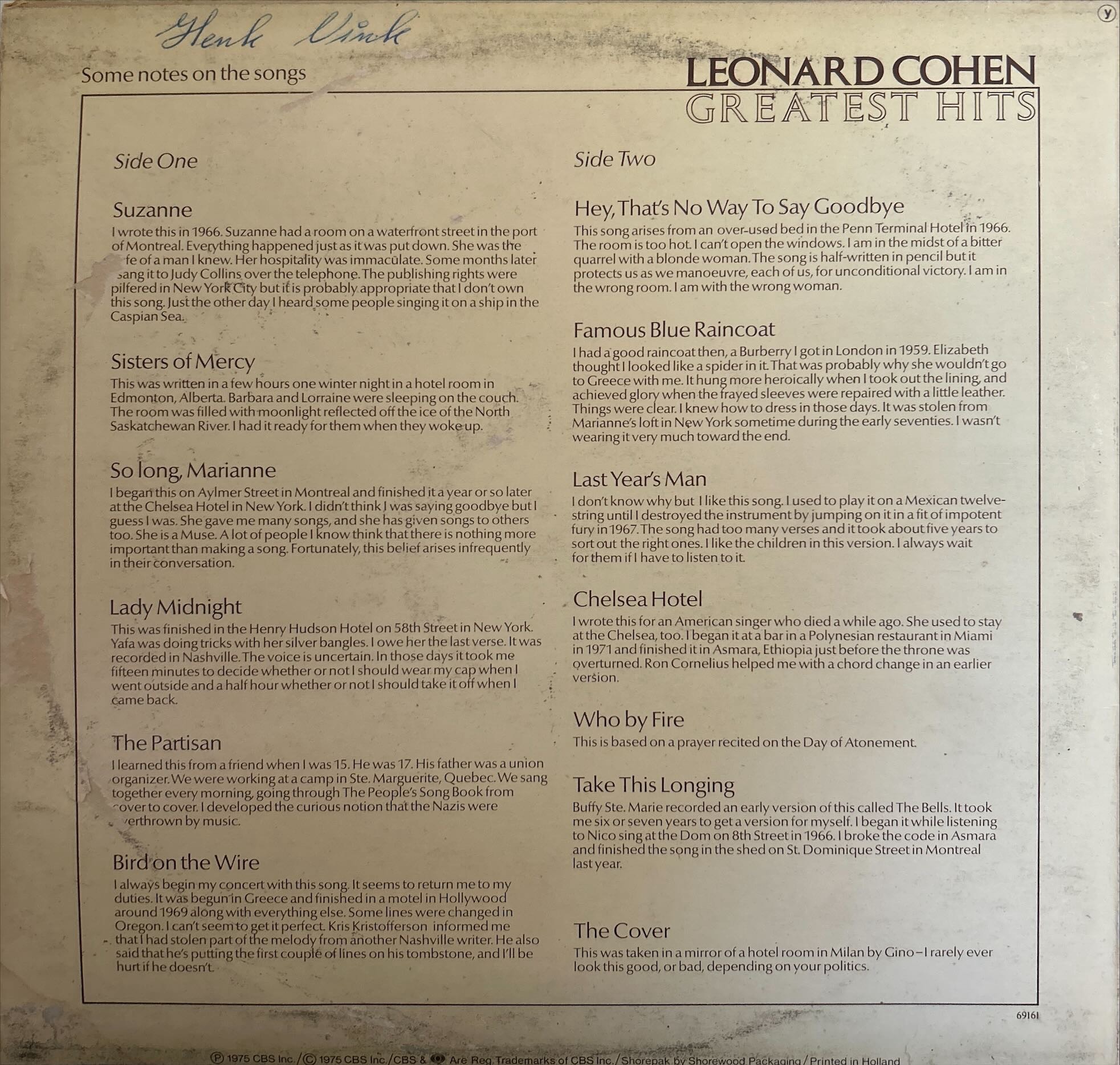 Leonard Cohen - Greatest Hits