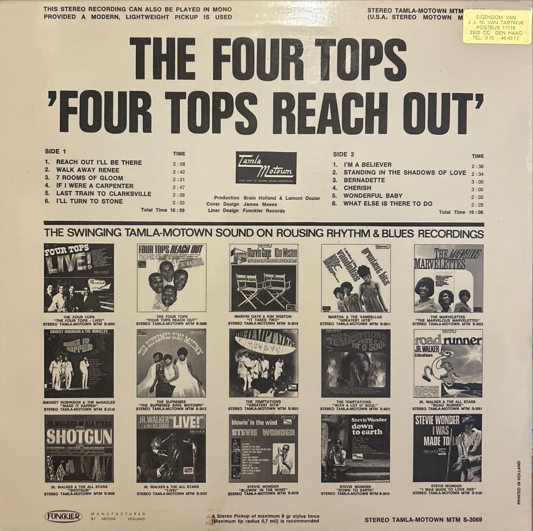 Four Tops, The - Four Tops Reach Out