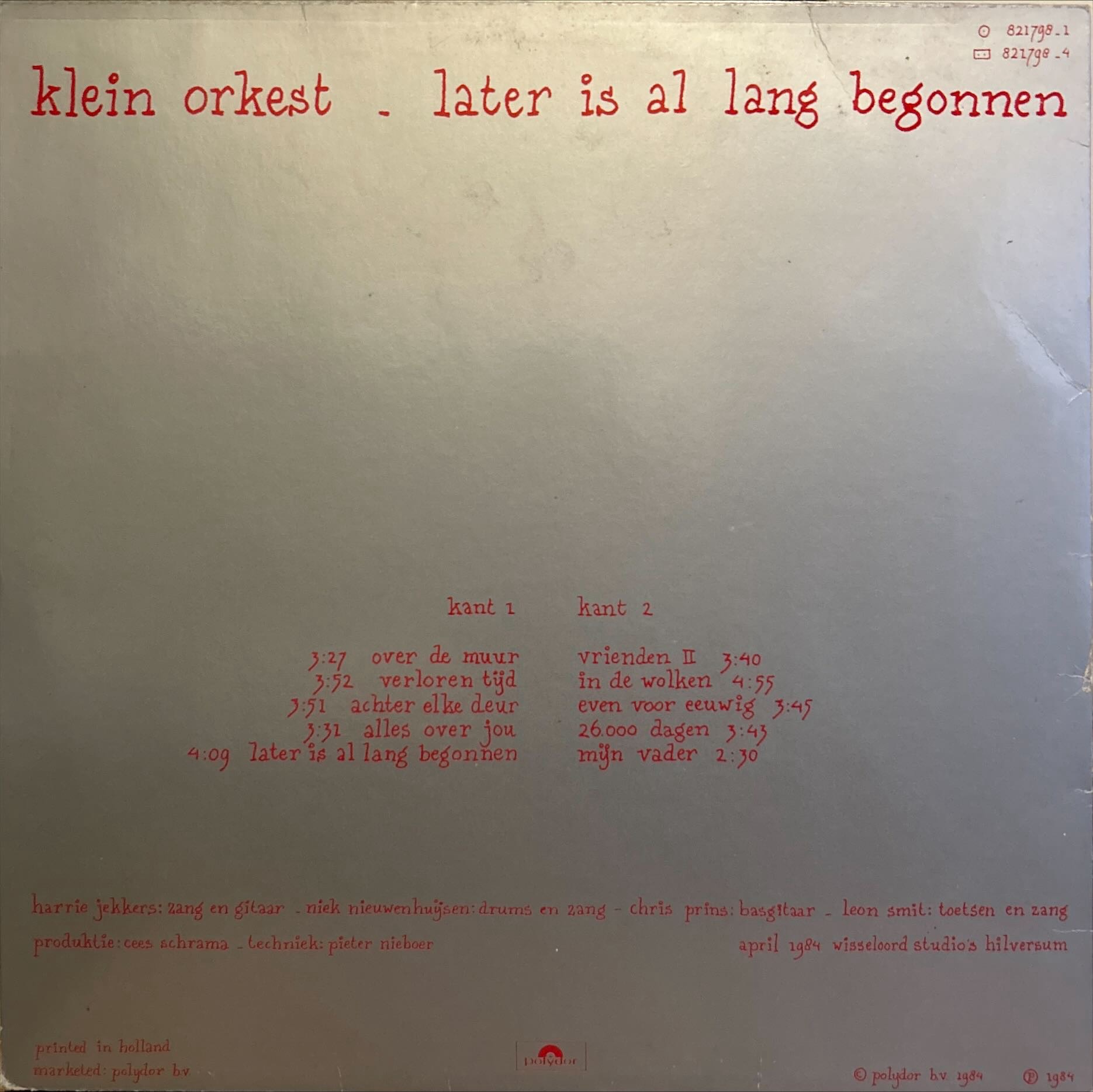 Klein Orkest - Later Is Al Lang Begonnen
