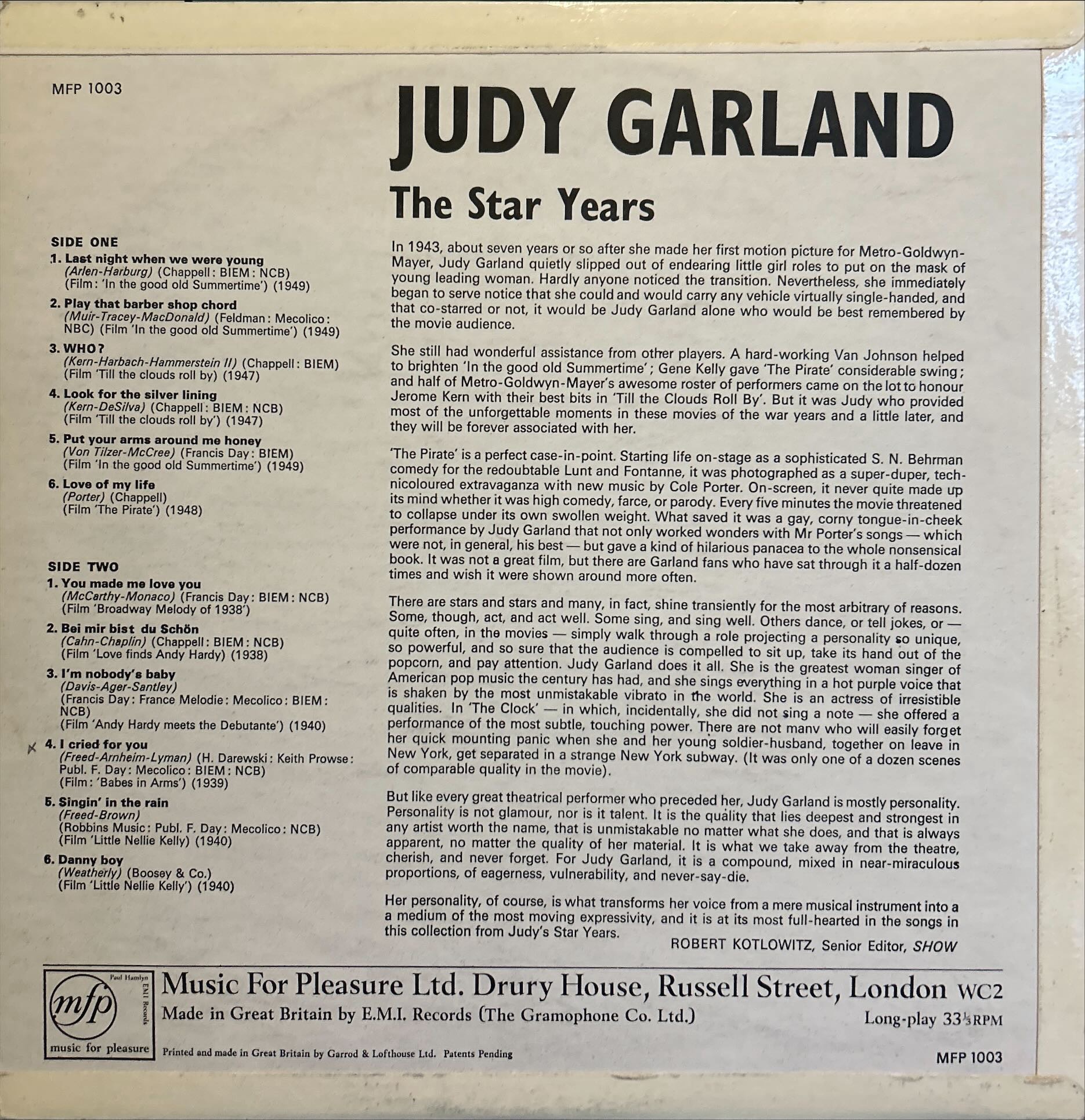 Judy Garland - Star Years, The