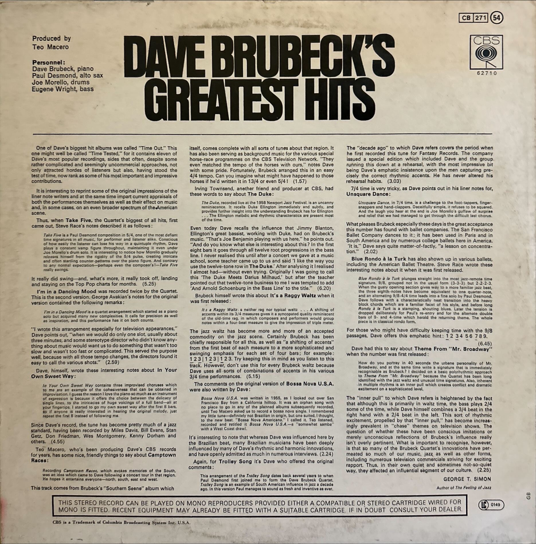 Dave Brubeck - Dave Brubeck's Greatest Hits