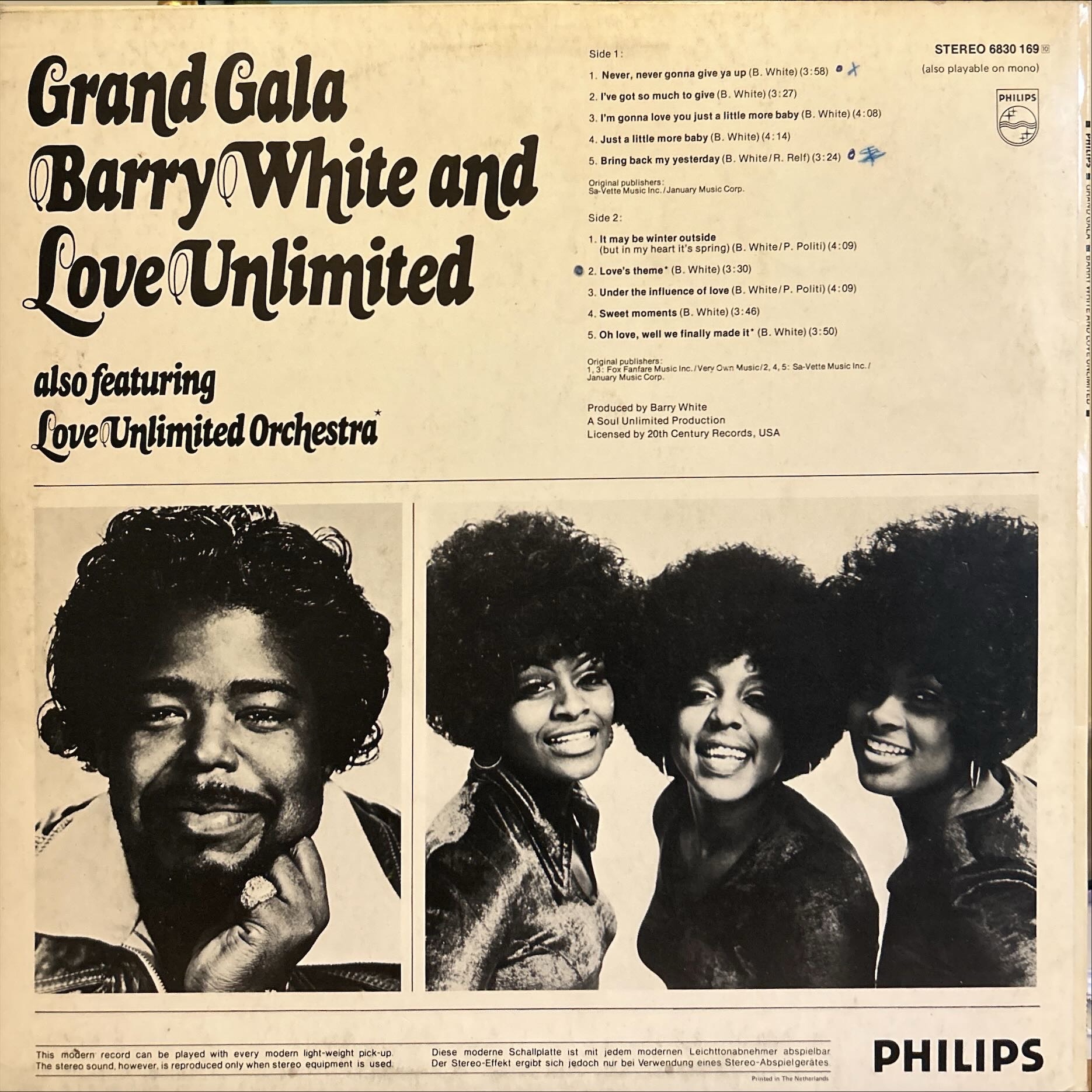 Barry White And Love Unlimited Also Featuring Love Unlimited Orchestra - Grand Gala