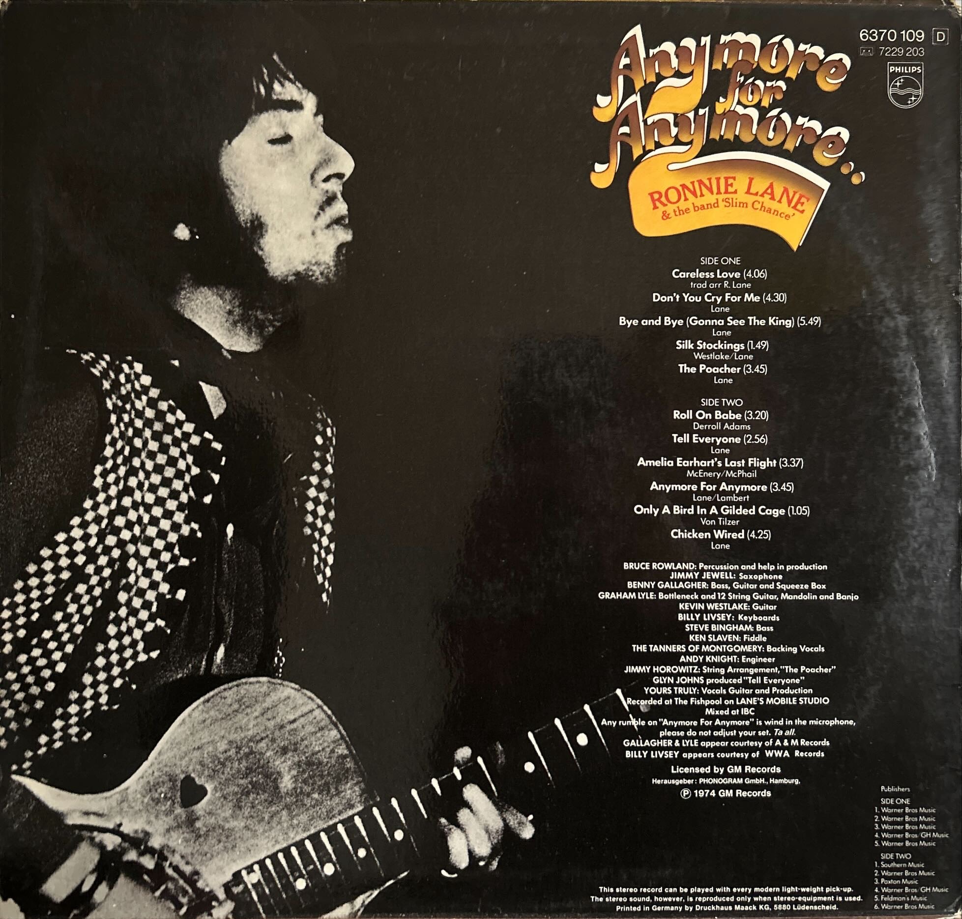 Ronnie Lane & The Band "Slim Chance" - Anymore For Anymore