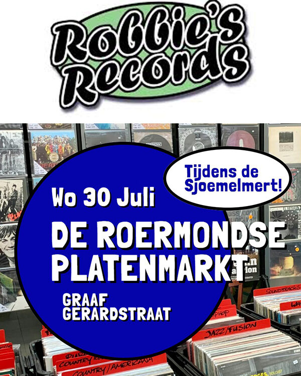 De Roermondse platenmarkt tijdens de Sjoemelmert - 30 juli - Graaf Gerardstraat Roermond