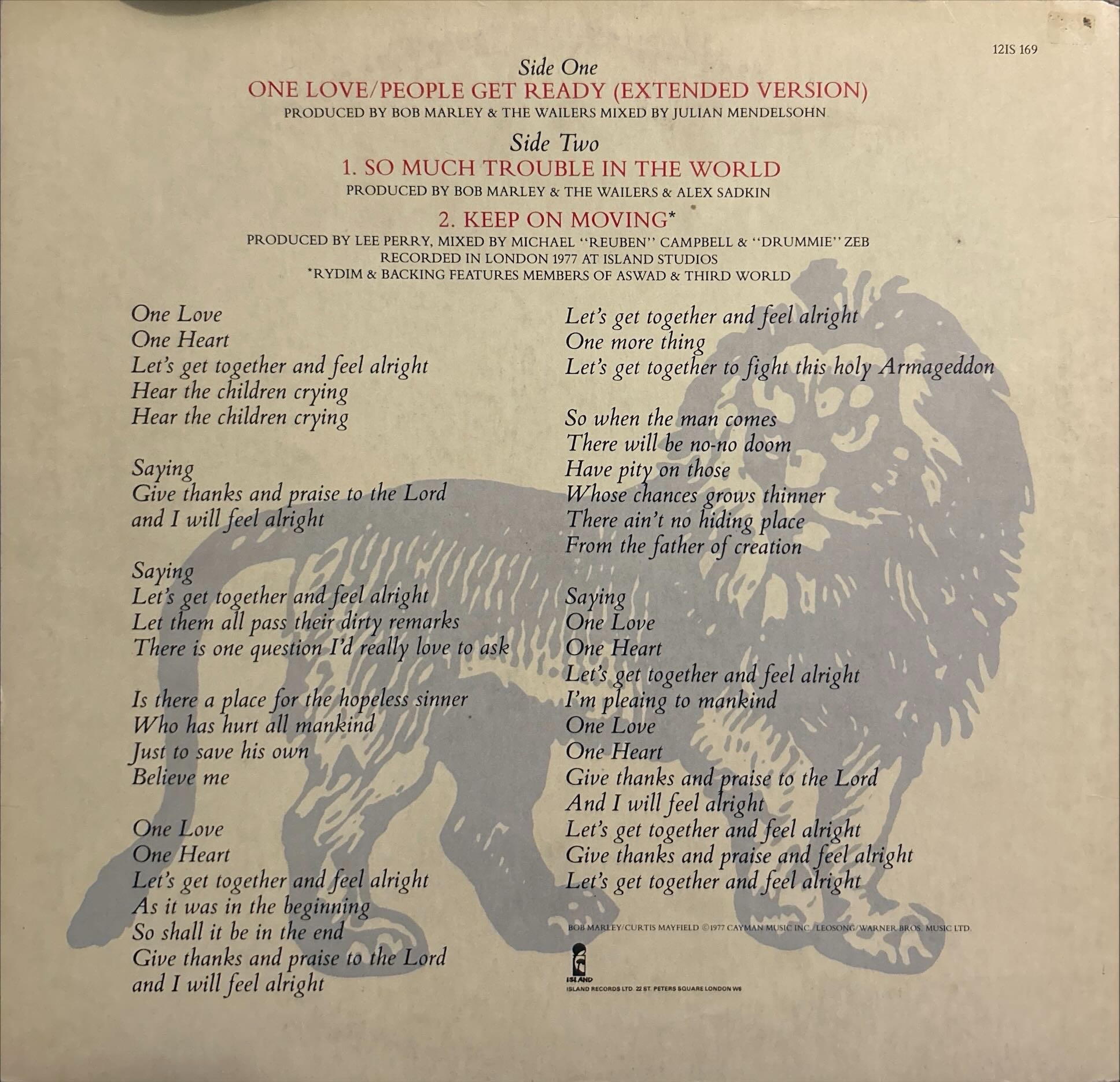 Bob Marley And The Wailers - One Love People Get Ready
