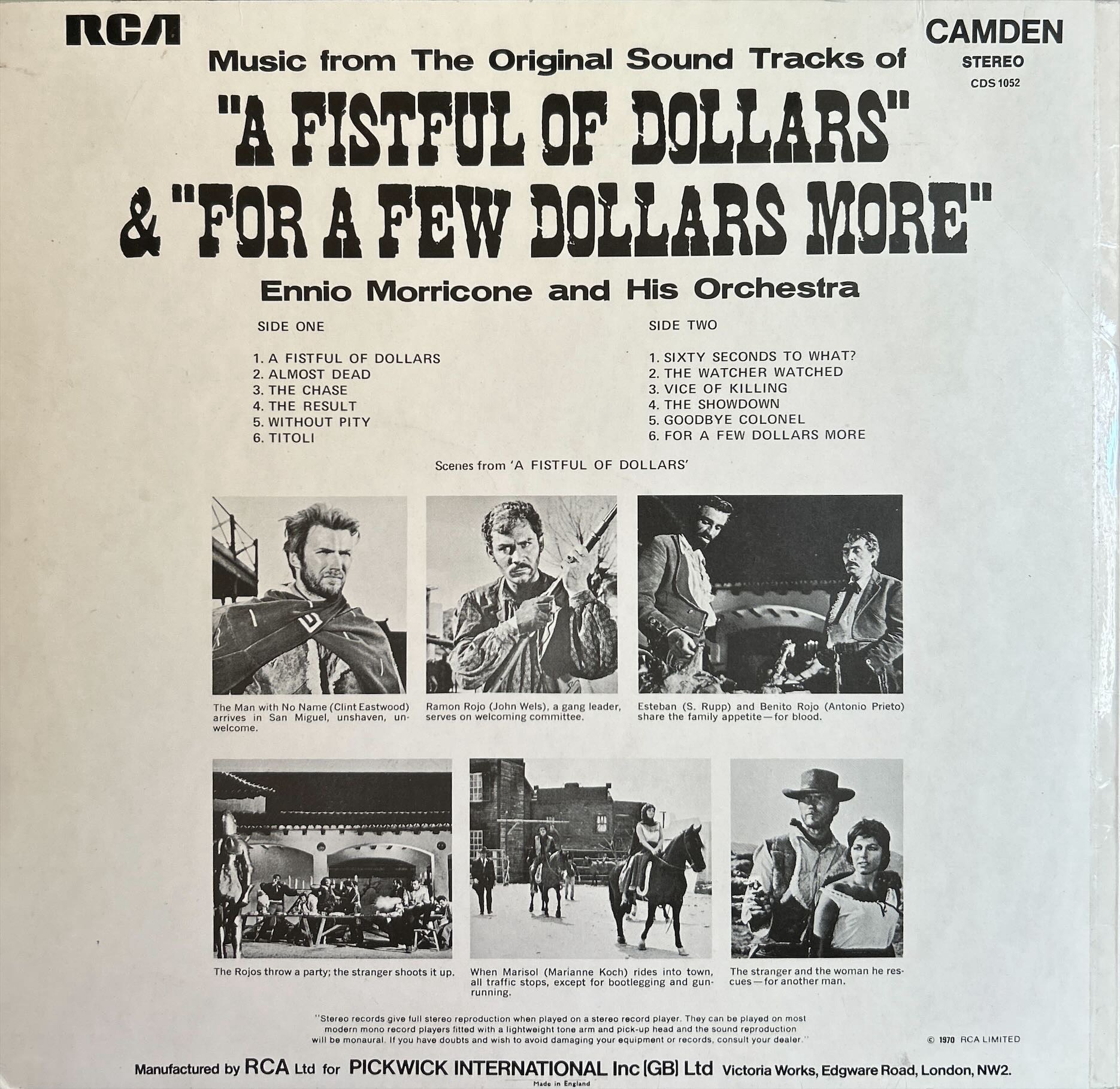 Ennio Morricone - Music From The Original Sound Tracks Of "A Fistful Of Dollars" & "For A Few Dollars More"