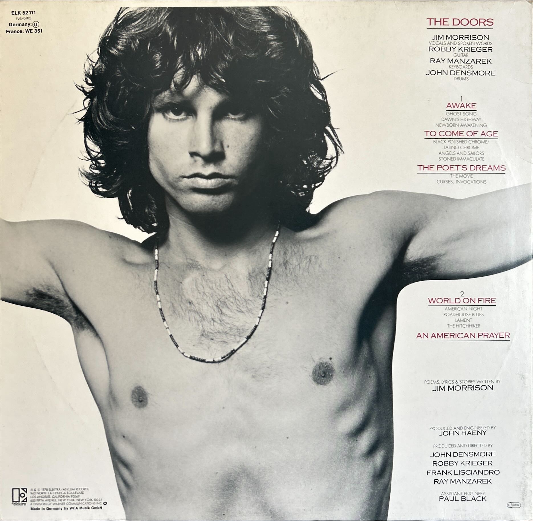 Jim Morrison Music By The Doors - American Prayer, An