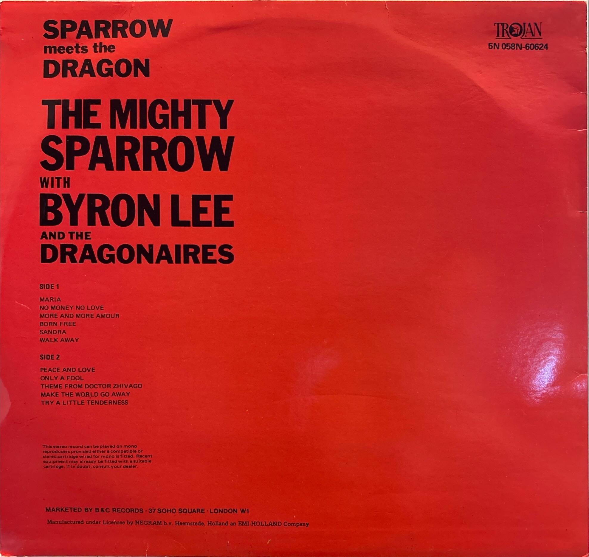 Mighty Sparrow, The With Byron Lee And The Dragonaires - Sparrow Meets The Dragon