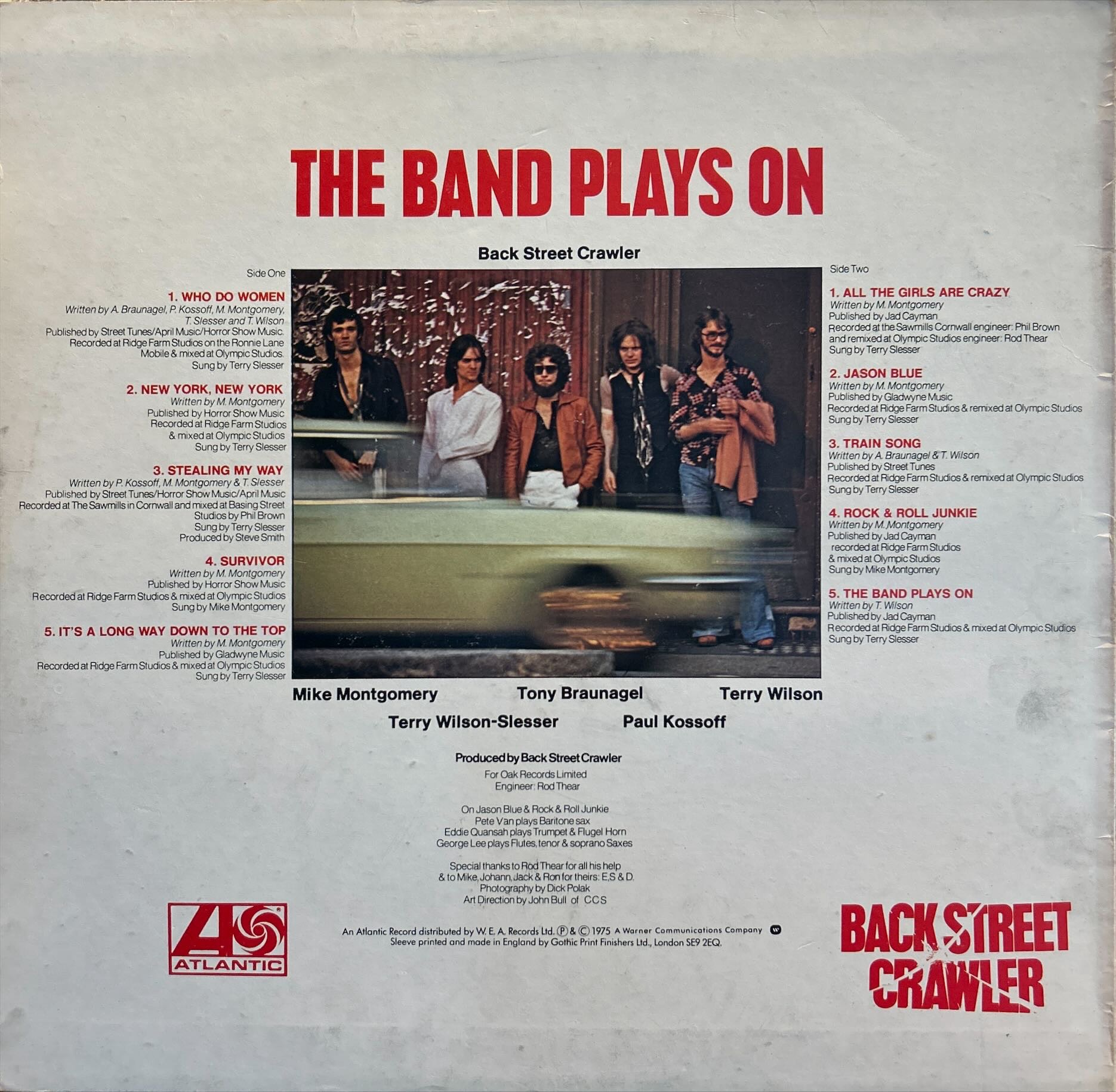 Back Street Crawler - Band Plays On, The