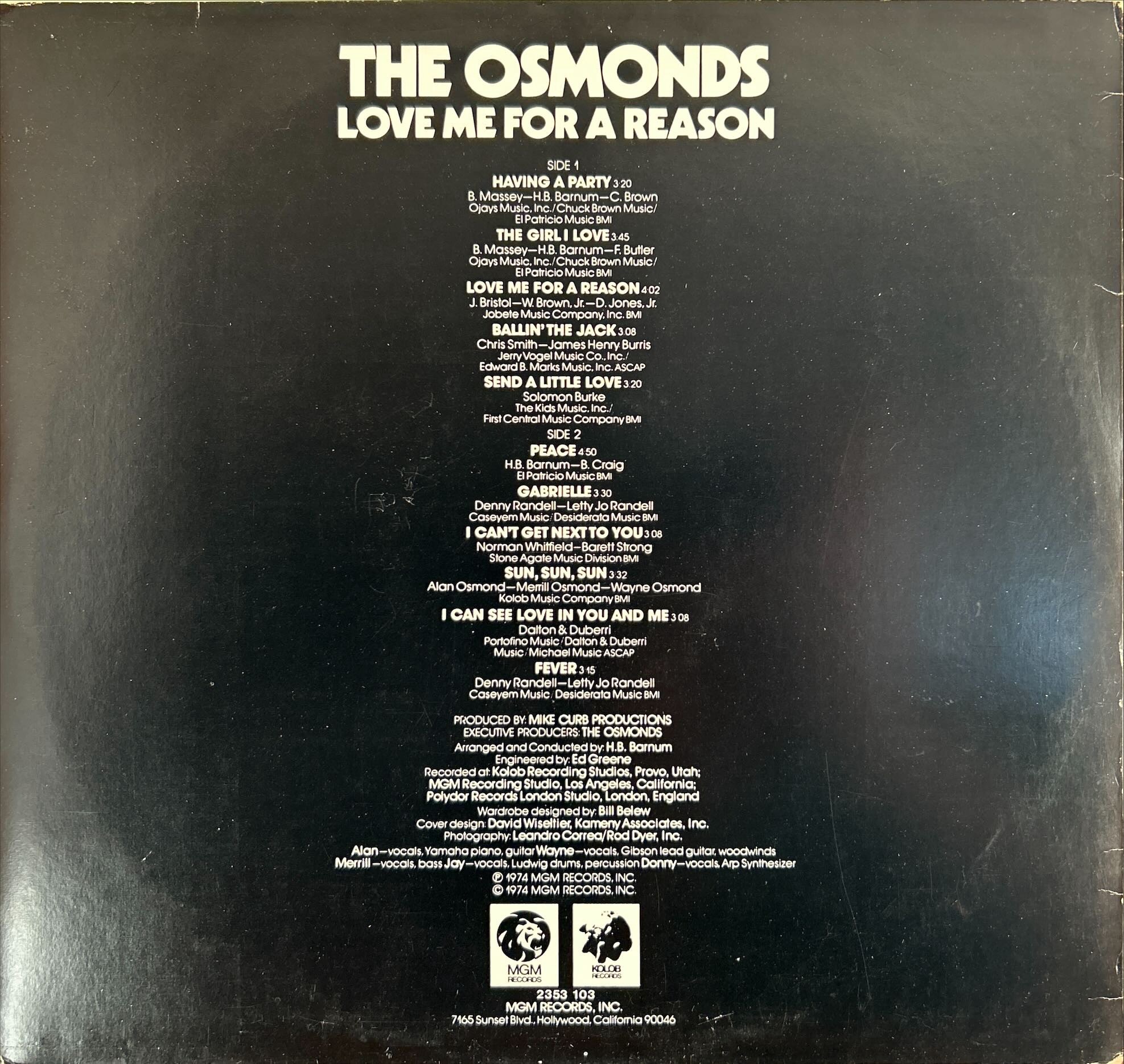 Osmonds, The - Love Me For A Reason