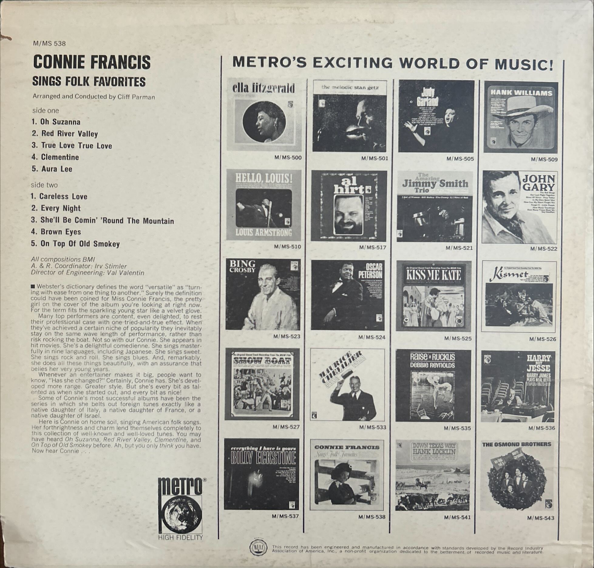 Connie Francis - Sings Folk Favorites