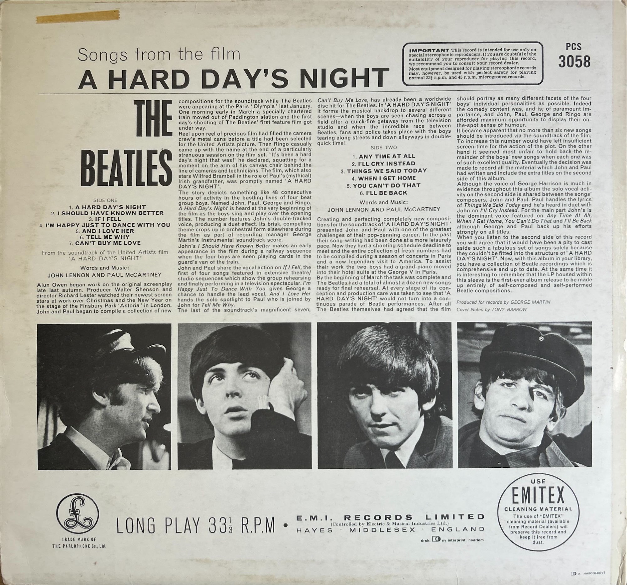 Beatles, The - Hard Day's Night, A
