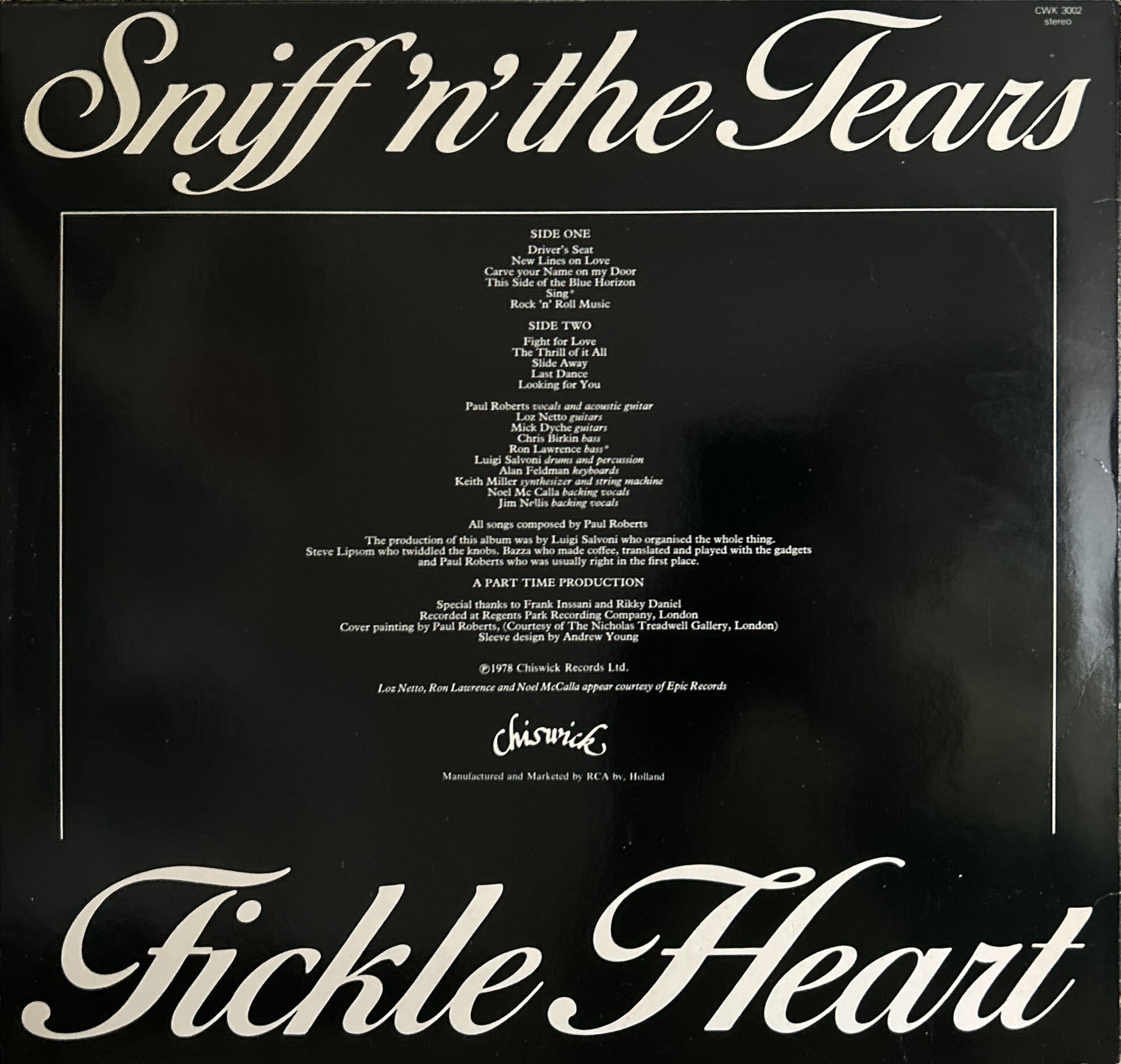 Sniff 'n' the Tears - Fickle Heart