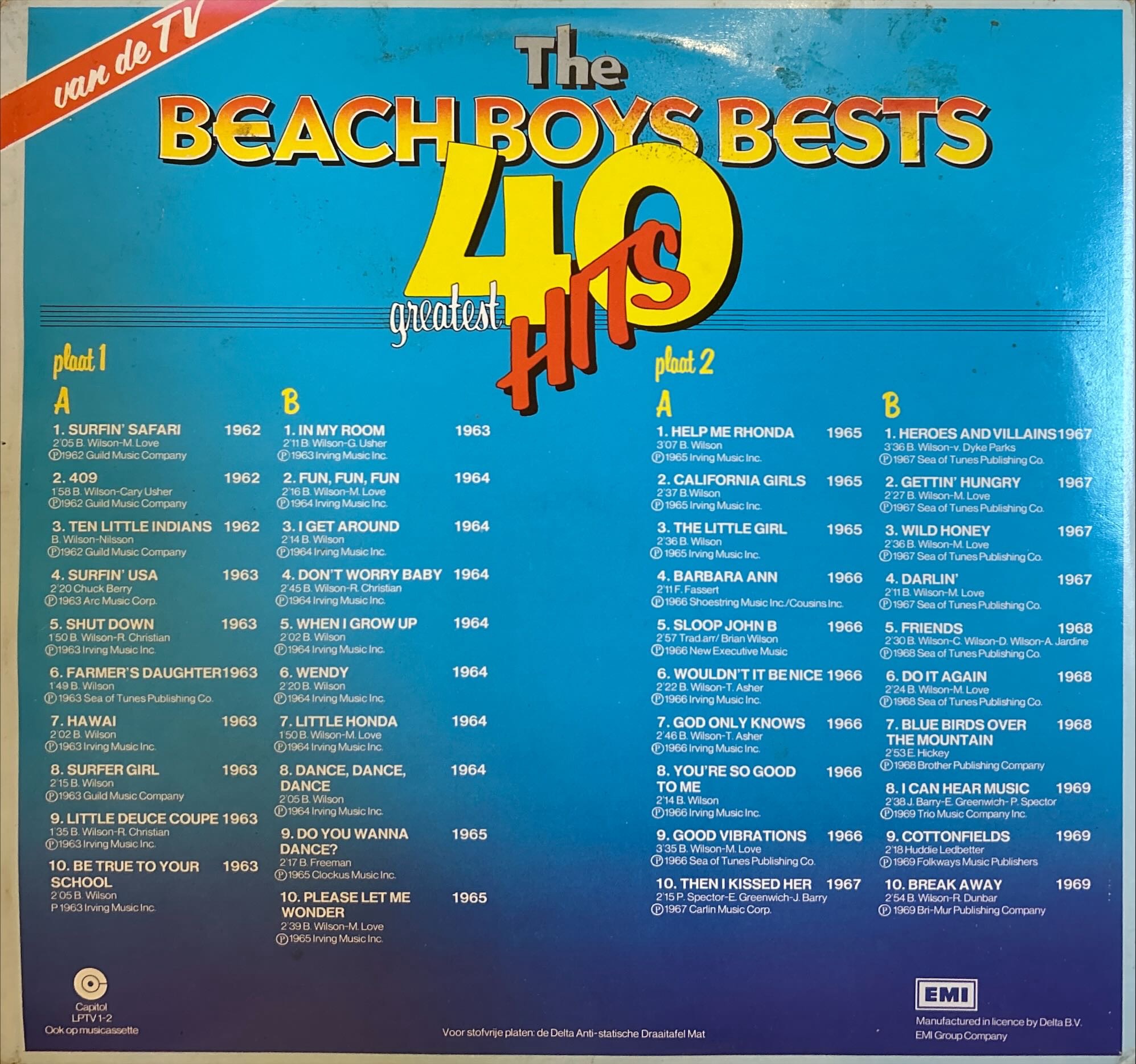 Beach Boys, The - Beach Boys Bests (40 Greatest Hits)