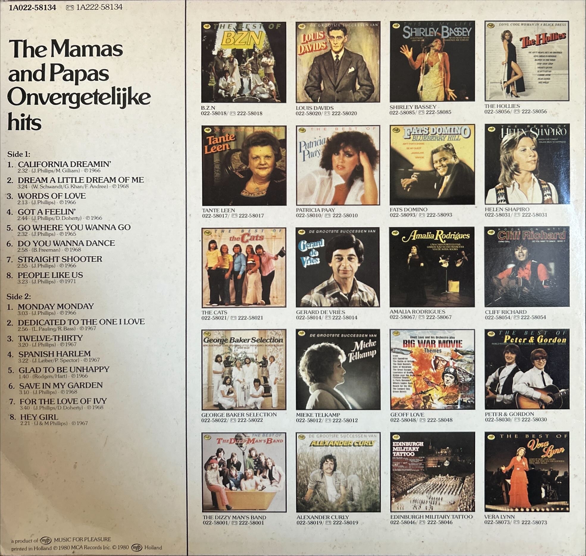 Mamas & The Papas, The - Onvergetelijke Hits