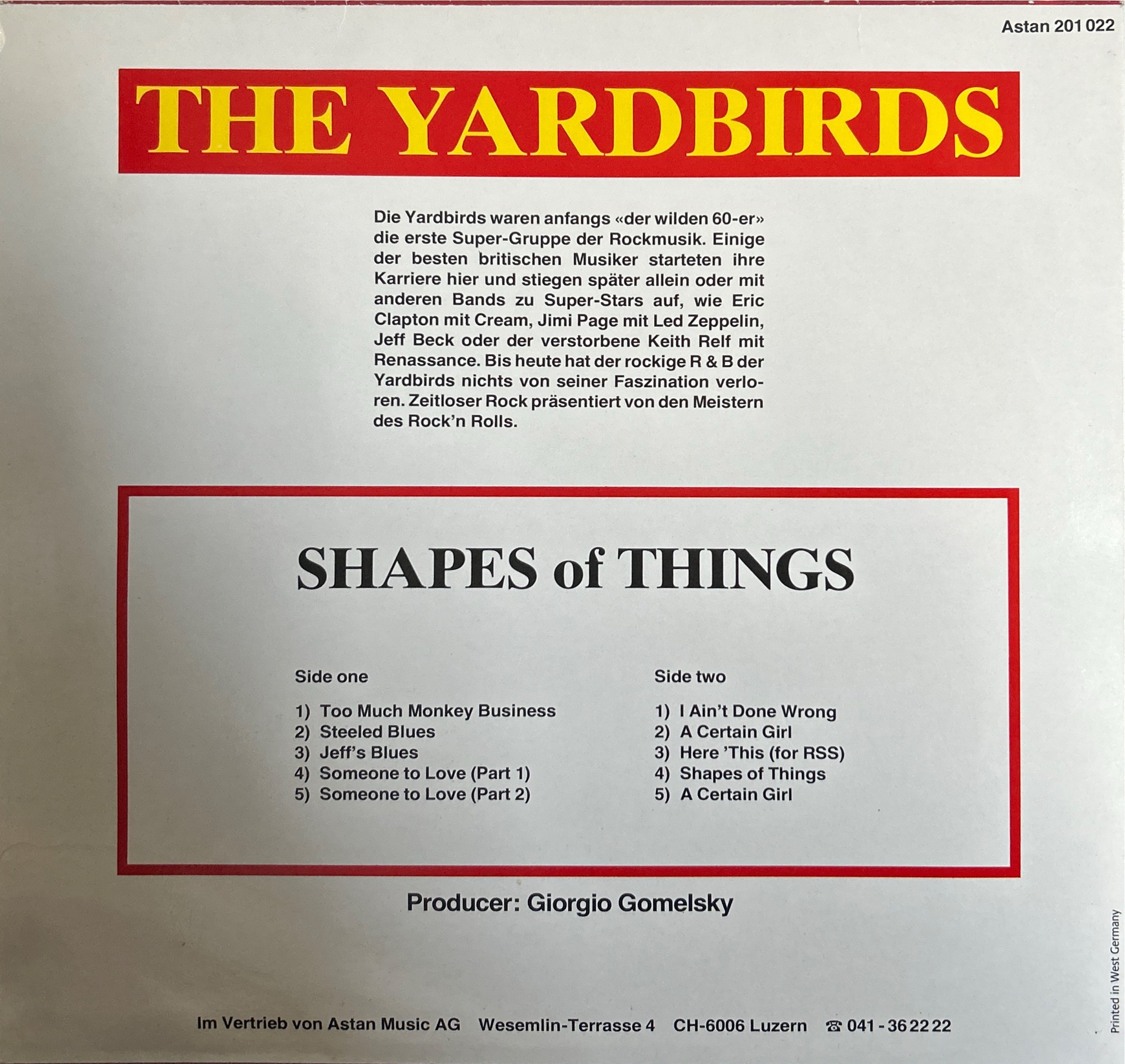Yardbirds, The - Shapes Of Things