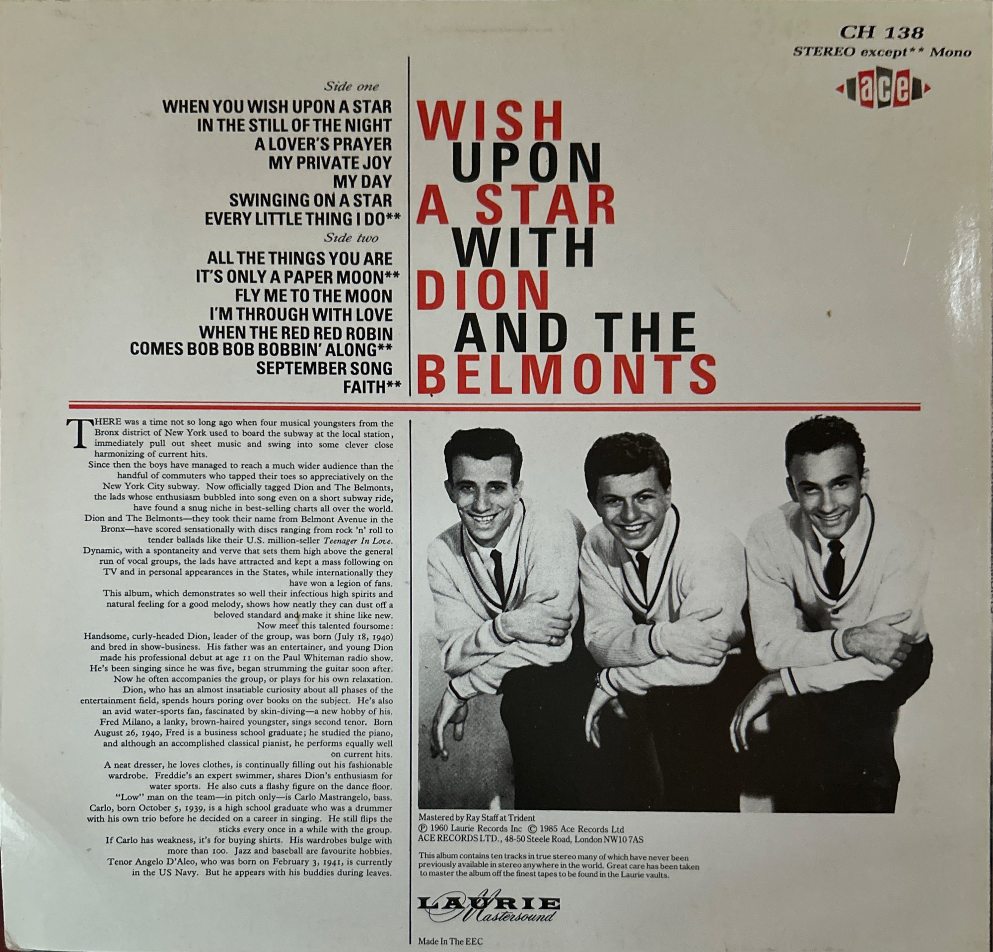 Dion & The Belmonts - Wish Upon A Star With Dion & The Belmonts